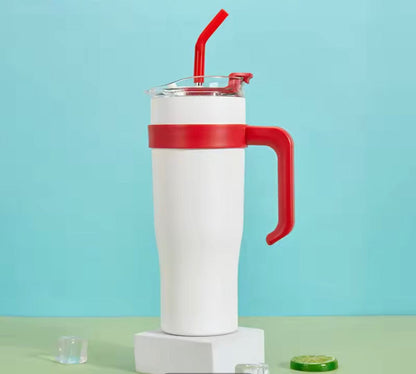 Classic Insulated Tumbler with Handle & Lid, Travel Tumbler – Hot & Cold Drink Cup