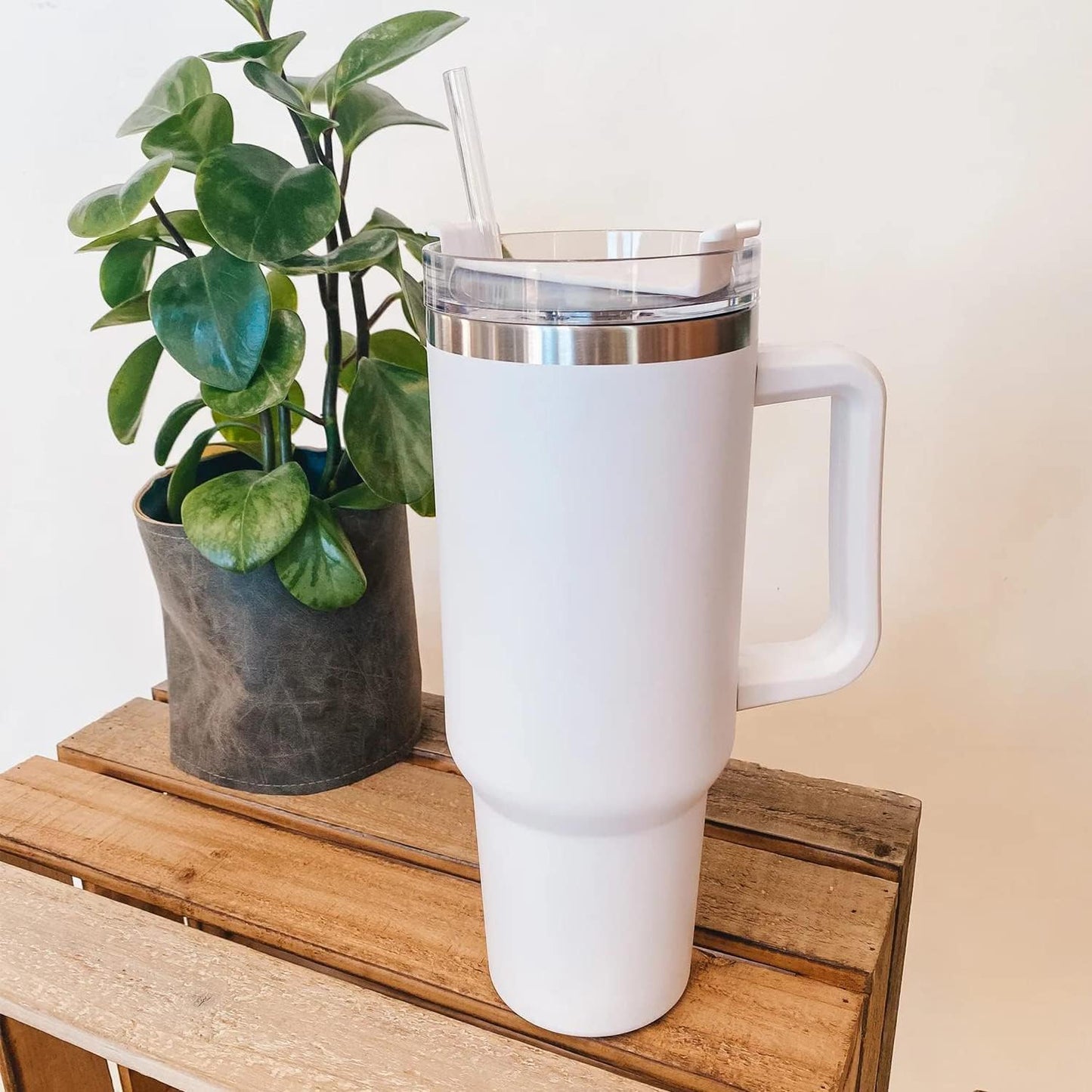 Classic Insulated Tumbler with Handle & Lid, Travel Tumbler – Hot & Cold Drink Cup