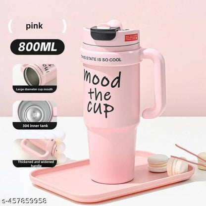 Mood The Cup – Stylish Tumbler with Handle & Lid"