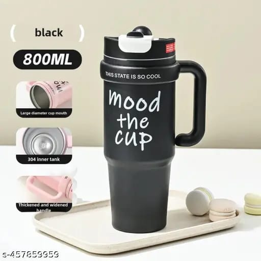 Mood The Cup – Stylish Tumbler with Handle & Lid"